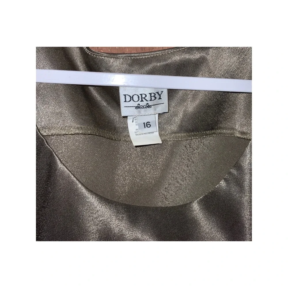 Dorby Womens 3 Piece Skirt Suit Set Sage Green Paisley Jacquard Blazer Size 16